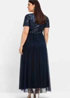 Abendkleid in A-Linie, mit Pailletten