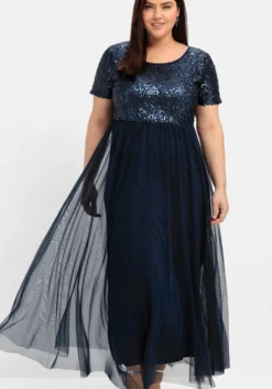 Abendkleid in A-Linie, mit Pailletten