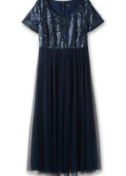Abendkleid in A-Linie, mit Pailletten