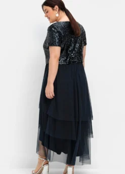 Abendkleid mit Paillettenoberteil