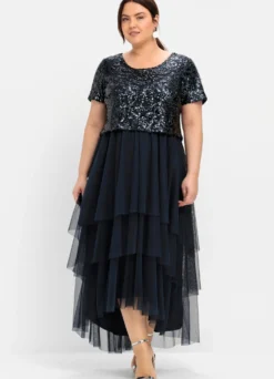 Abendkleid mit Paillettenoberteil