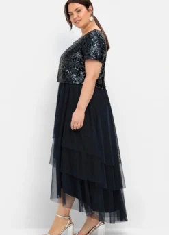 Abendkleid mit Paillettenoberteil