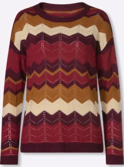 Ajourpullover im Zickzack-Muster