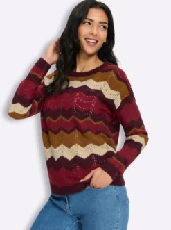 Ajourpullover im Zickzack-Muster