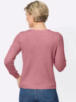 Ajourpullover mit gerippten Abschlüssen