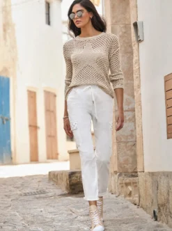 Ajourpullover mit Stern-Motiv