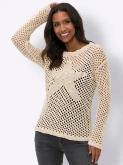Ajourpullover mit Stern-Motiv