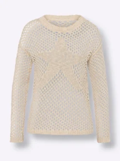 Ajourpullover mit Stern-Motiv