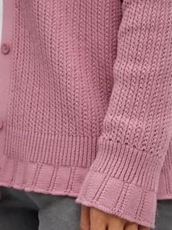 Ajourstrickjacke mit V-Ausschnitt