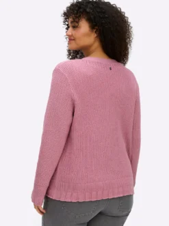 Ajourstrickjacke mit V-Ausschnitt