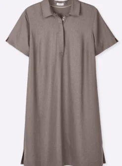 A-Linien-Kleid im Leinen-Mix