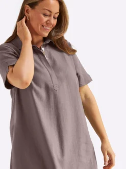 A-Linien-Kleid im Leinen-Mix
