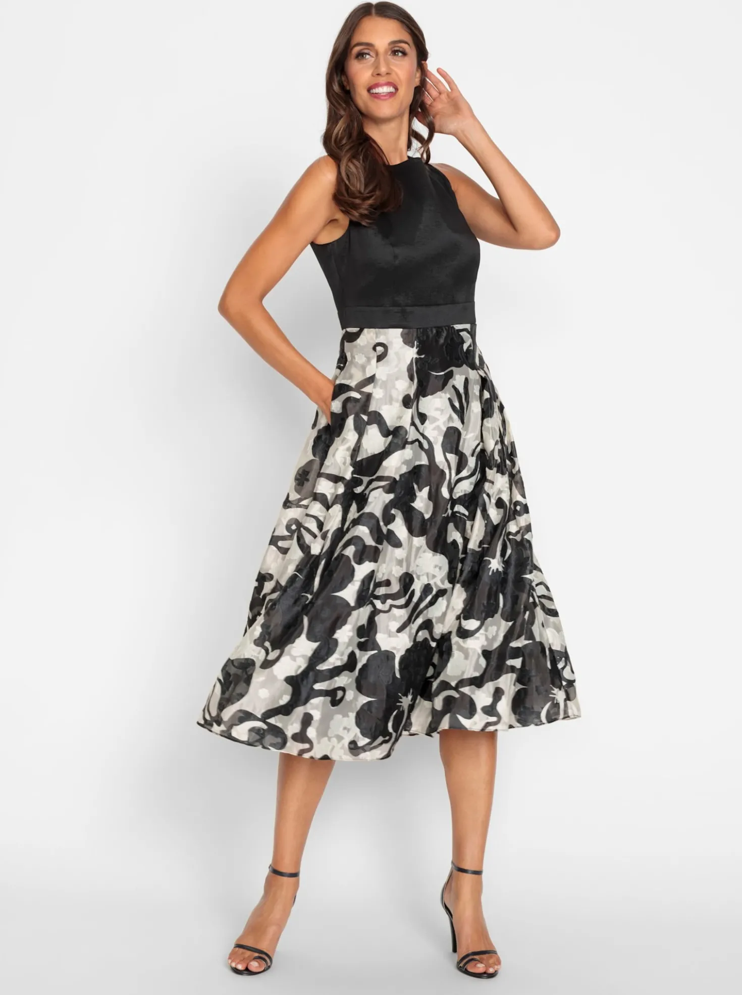 A-Linien-Kleid in Jacquard-Qualität
