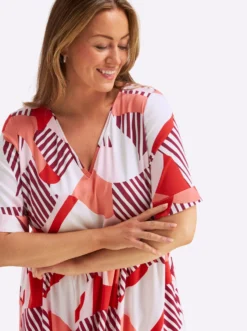 A-Linien-Kleid mit Grafikprint