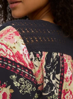 A-Linien-Kleid mit Muster im Patchwork-Stil