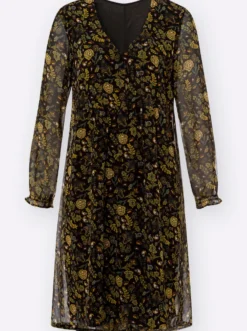 A-Linien-Kleid mit Raffungen vorne