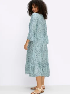 A-Linien-Kleid mit Stufenvolants