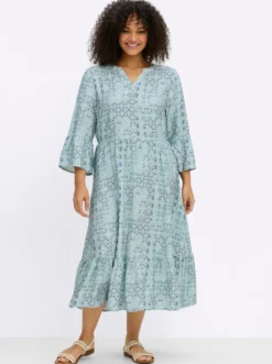 A-Linien-Kleid mit Stufenvolants