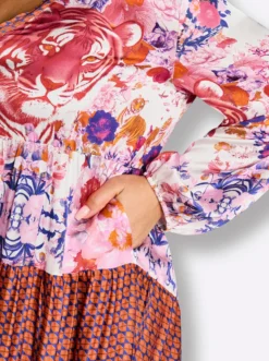 A-Linien-Kleid mit stufigem Volant