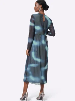 A-Linien-Kleid mit transparenten Ärmeln