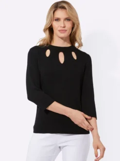 3/4-Arm-Pullover aus reiner Viskose