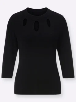 3/4-Arm-Pullover aus reiner Viskose
