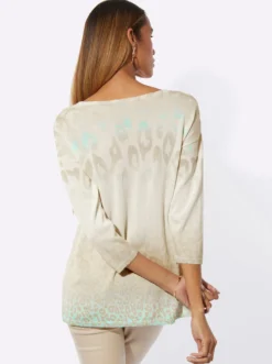 3/4-Arm-Pullover im Baumwoll-Modal-Mix