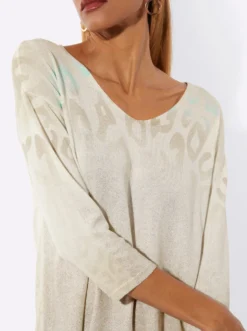 3/4-Arm-Pullover im Baumwoll-Modal-Mix
