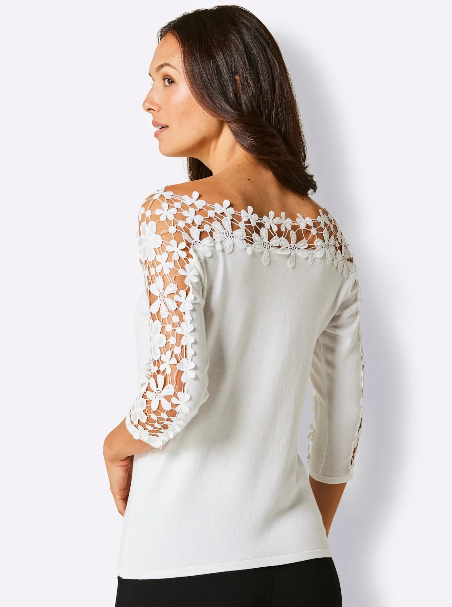 3/4-Arm-Pullover in weicher Lyocell-Qualität