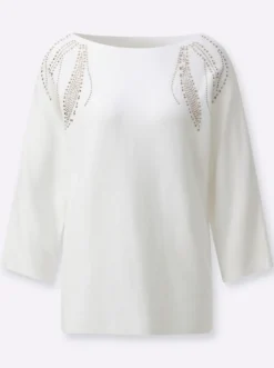 3/4-Arm-Pullover mit Fledermaus-Ärmeln
