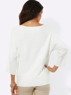 3/4-Arm-Pullover mit Fledermaus-Ärmeln