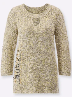 3/4-Arm-Pullover mit Glanzgarn