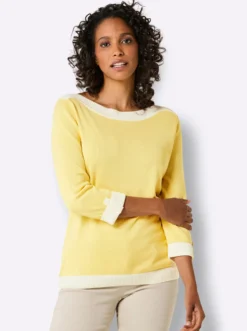 3/4-Arm-Pullover mit Seiden-Anteil