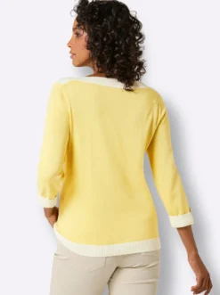 3/4-Arm-Pullover mit Seiden-Anteil