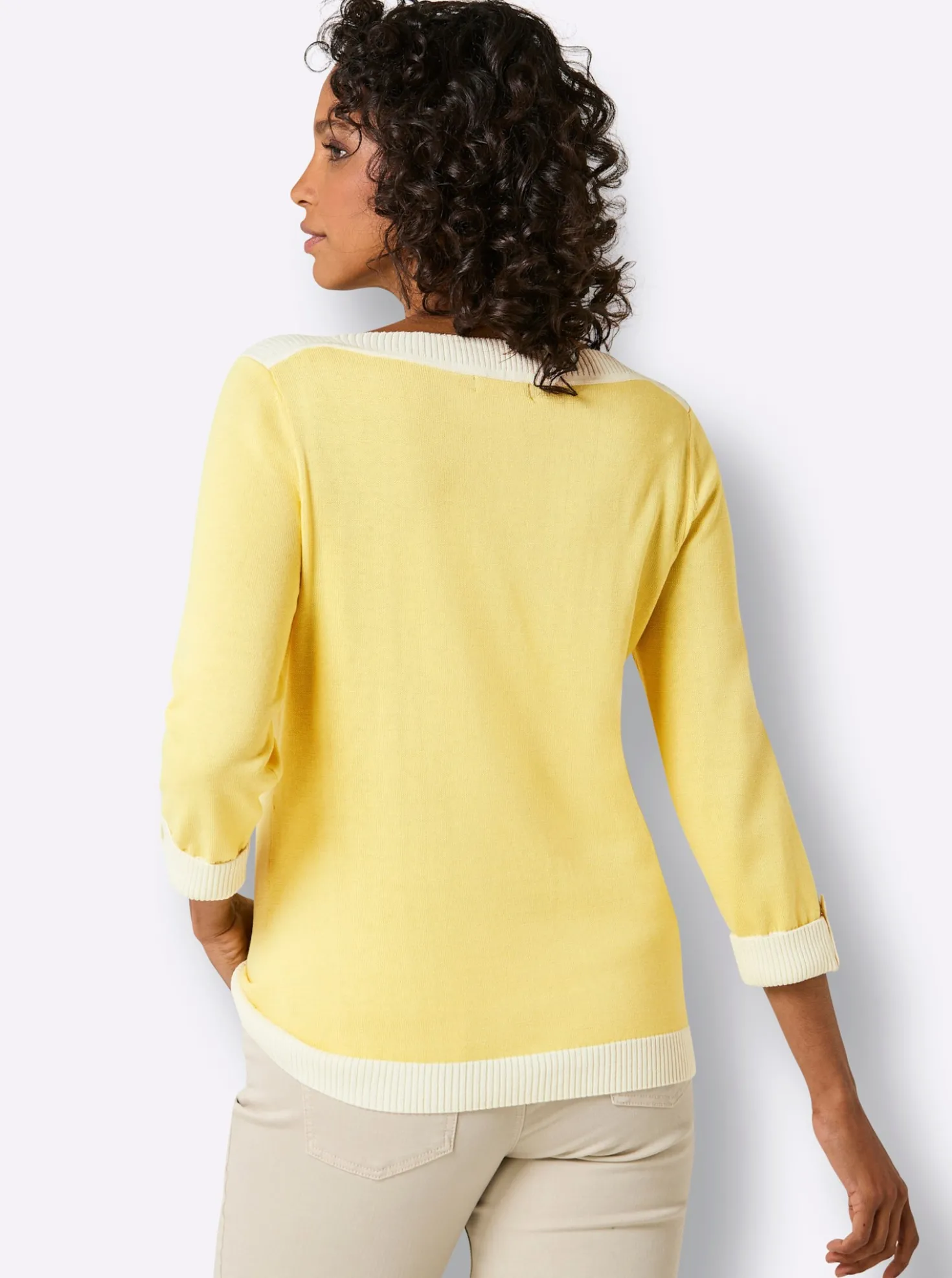 3/4-Arm-Pullover mit Seiden-Anteil