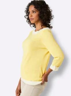 3/4-Arm-Pullover mit Seiden-Anteil