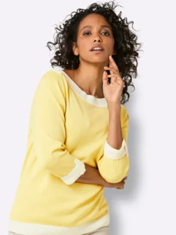 3/4-Arm-Pullover mit Seiden-Anteil