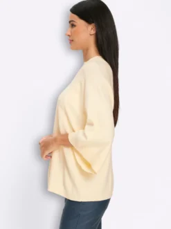 3/4-Arm-Pullover mit Stehkragen