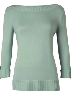 3/4-Arm-Pullover mit Zierriegel am Ärmel