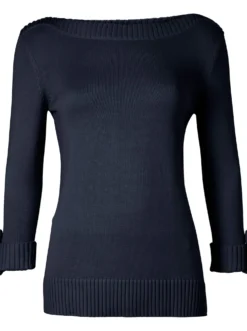 3/4-Arm-Pullover mit Zierriegel am Ärmel