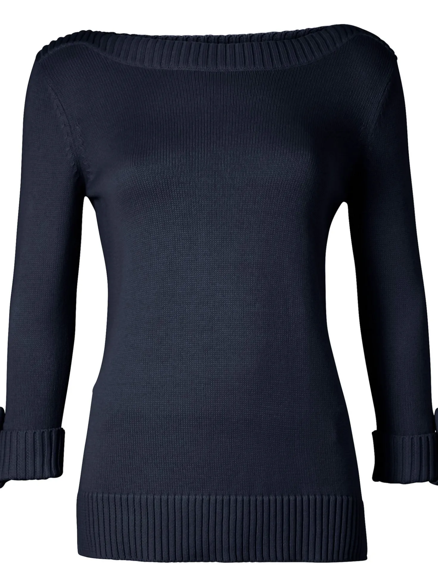 3/4-Arm-Pullover mit Zierriegel am Ärmel