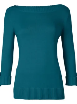 3/4-Arm-Pullover mit Zierriegel am Ärmel