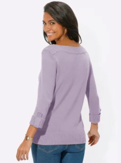 3/4-Arm-Pullover mit Zierriegel am Ärmel