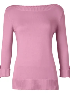 3/4-Arm-Pullover mit Zierriegel am Ärmel