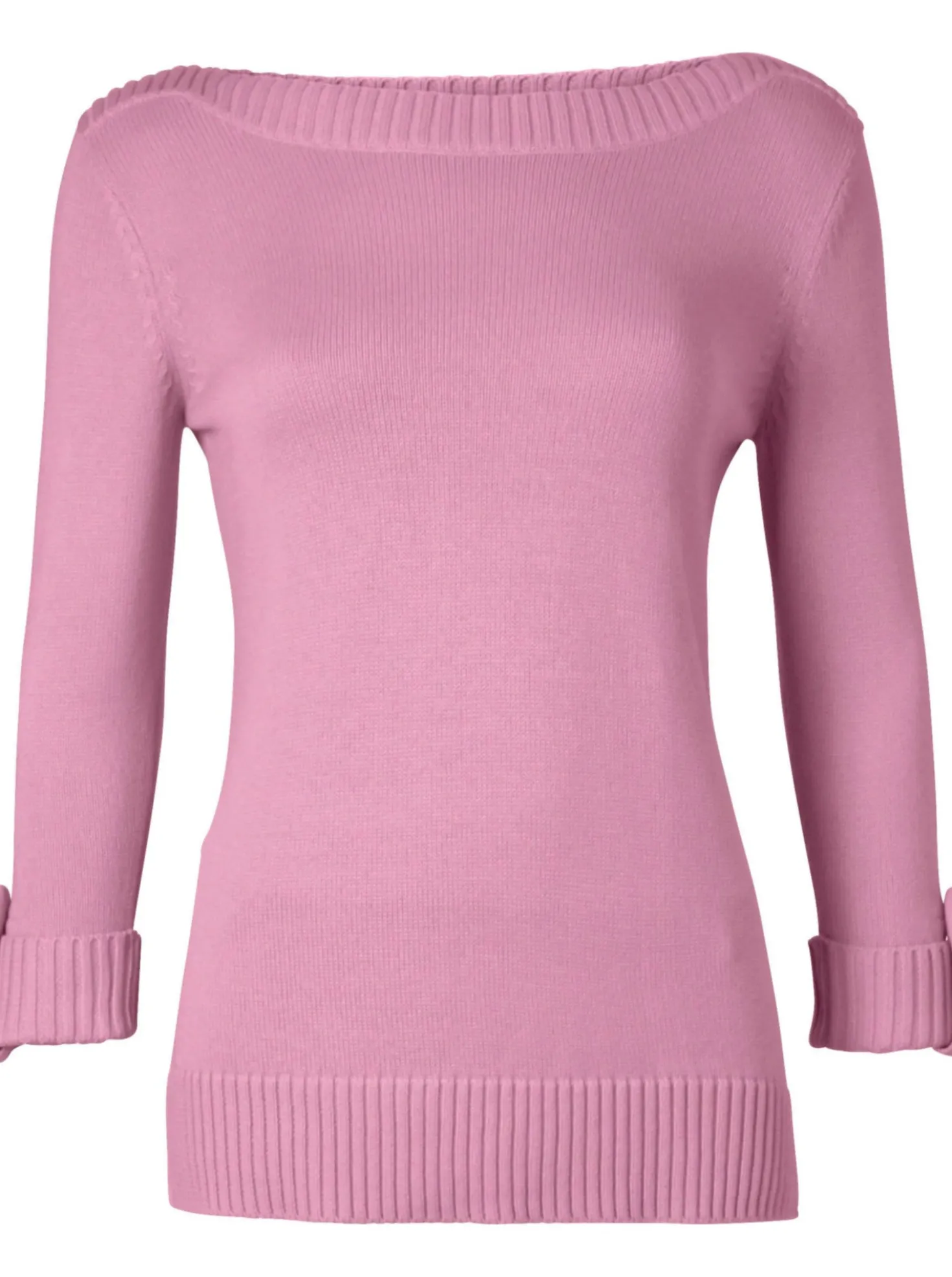 3/4-Arm-Pullover mit Zierriegel am Ärmel