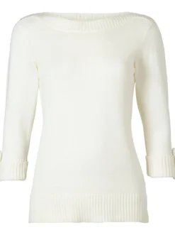 3/4-Arm-Pullover mit Zierriegel am Ärmel