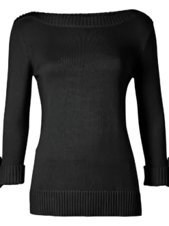3/4-Arm-Pullover mit Zierriegel am Ärmel