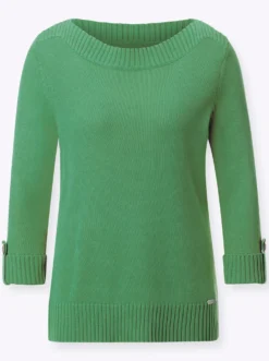 3/4-Arm-Pullover mit Zierriegel am Ärmel