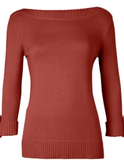 3/4-Arm-Pullover mit Zierriegel am Ärmel