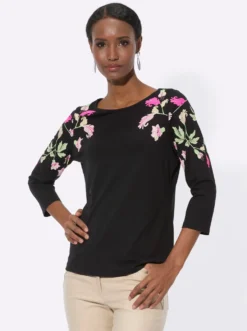 3/4-Arm-Shirt aus hochwertiger Viskose